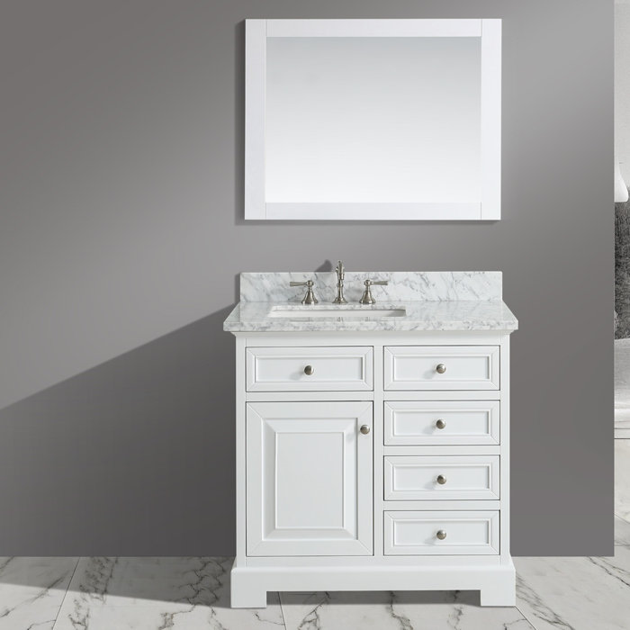 Charlton Home Cathey 36" Single Bathroom Vanity Set with Mirror